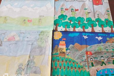 Cuộc thi vẻ tranh, em là chiến sĩ Điện Biên nhân dịp kỷ niệm 70 năm chiến thắng Điện Biên Phủ của học sinh trường TH Nguyễn Tất Thành